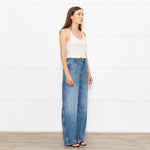 Me+Em Blue Denim Extreme Tapered Oversized Jeans