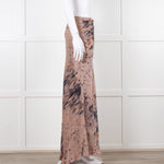 Rabens Saloner Taupe Tie Dye Splatter Bias Cut Maxi Skirt