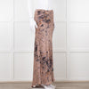 Rabens Saloner Taupe Tie Dye Splatter Bias Cut Maxi Skirt