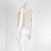 Chanel Ecru Tweed Jacket And Matching Vest Top With Silver Thread Zip Up Front