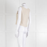 Chanel Ecru Tweed Jacket And Matching Vest Top With Silver Thread Zip Up Front