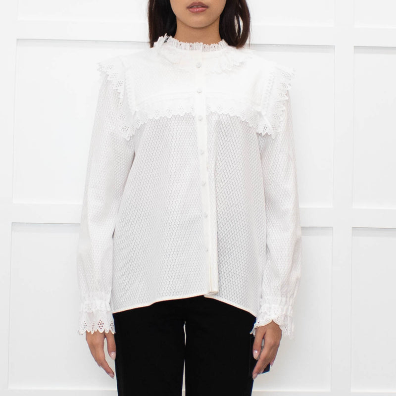 Vilshenko White Poppy Blouse