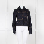 ME + EM Dark Denim Button Up Short Jacket