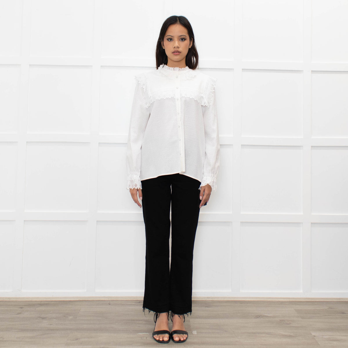 Vilshenko White Poppy Blouse
