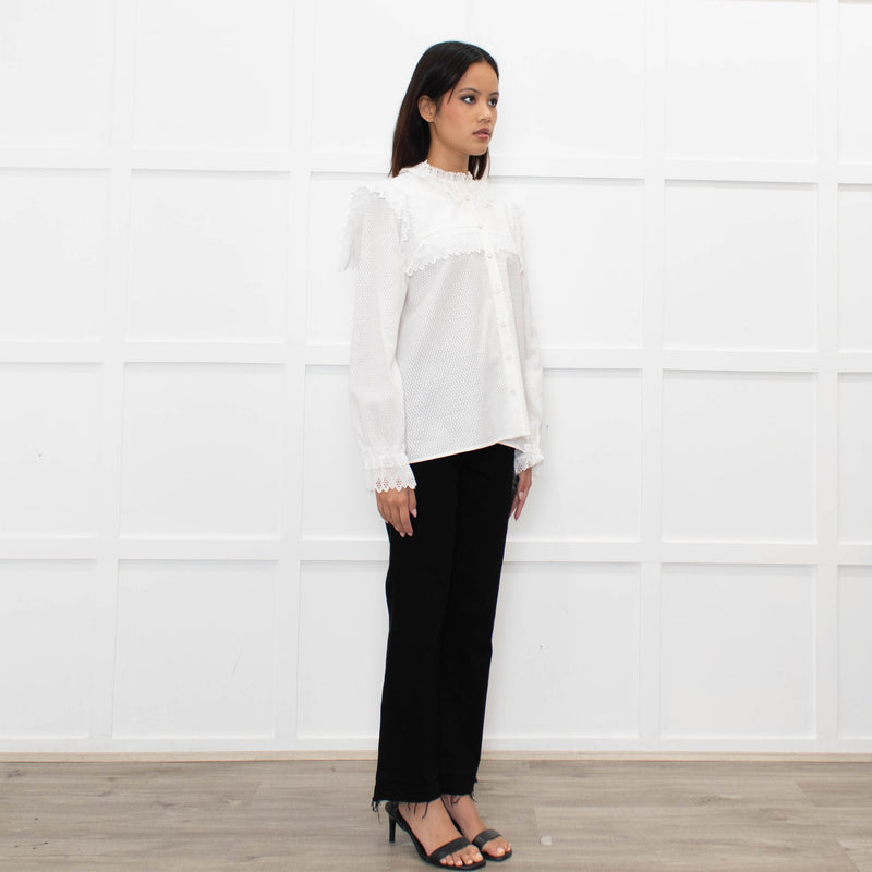 Vilshenko White Poppy Blouse