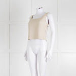 Chanel Ecru Tweed Jacket And Matching Vest Top With Silver Thread Zip Up Front