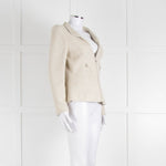 Chanel Ecru Tweed Jacket And Matching Vest Top With Silver Thread Zip Up Front