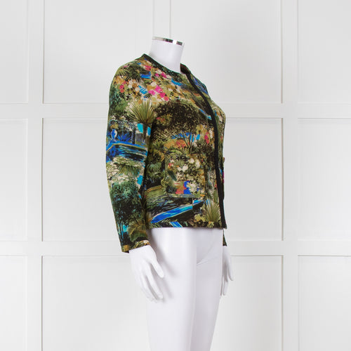 Max Mara Studio Silk Blend Multi Botanical Print Jacket