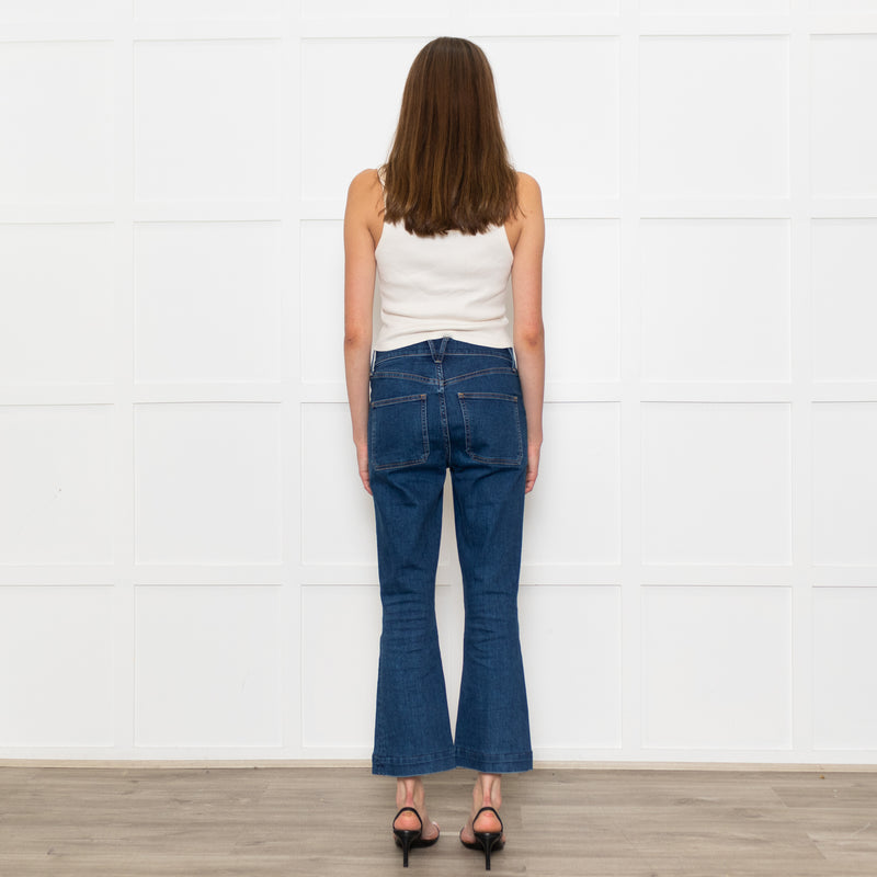 Veronica Beard Jeans Blue Front Pocket Carson Flared Jeans