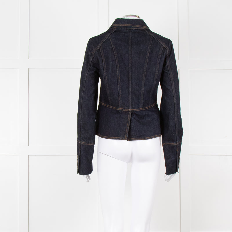 ME + EM Dark Denim Button Up Short Jacket