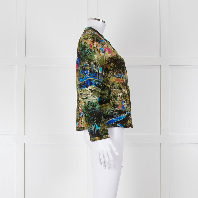 Max Mara Studio Silk Blend Multi Botanical Print Jacket