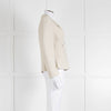 Chanel Ecru Tweed Jacket And Matching Vest Top With Silver Thread Zip Up Front