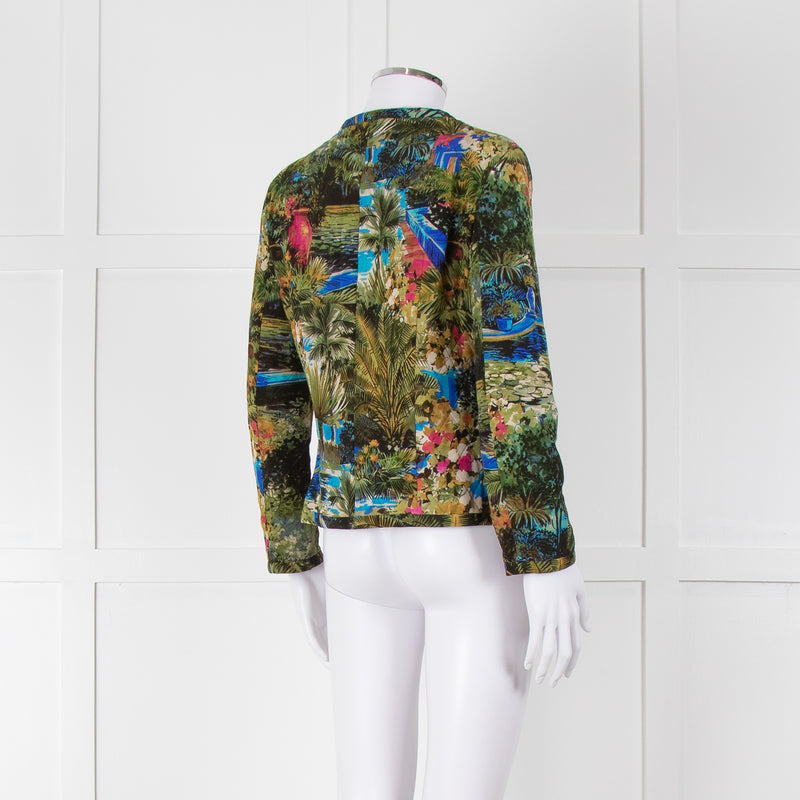 Max Mara Studio Silk Blend Multi Botanical Print Jacket