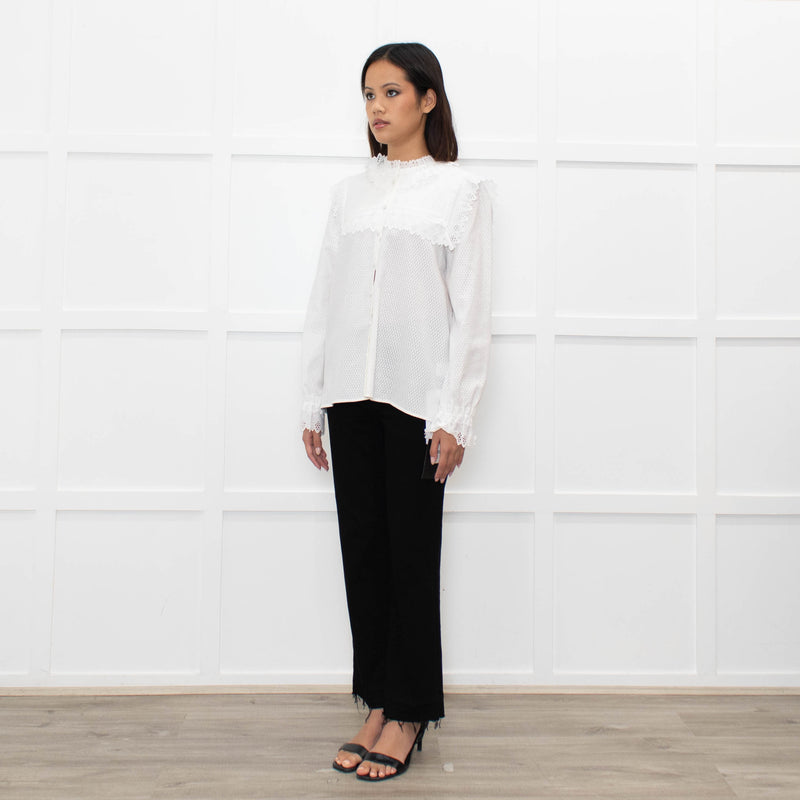 Vilshenko White Poppy Blouse