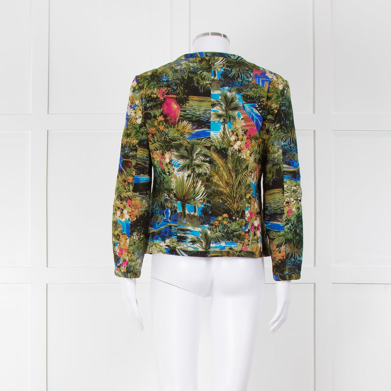 Max Mara Studio Silk Blend Multi Botanical Print Jacket