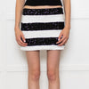 Oseree Black White Sequins Mini Skirt