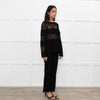 Les Copains Black Top With Lace Inserts