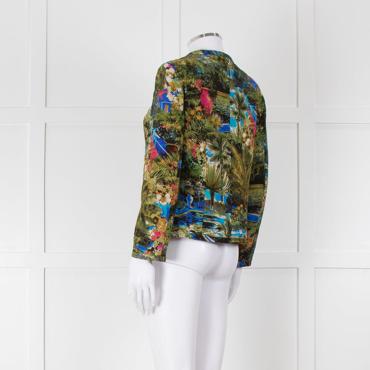 Max Mara Studio Silk Blend Multi Botanical Print Jacket