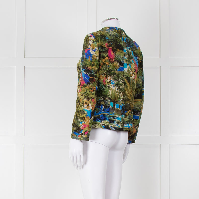 Max Mara Studio Silk Blend Multi Botanical Print Jacket