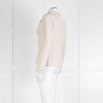 Chanel Ecru Tweed Jacket And Matching Vest Top With Silver Thread Zip Up Front