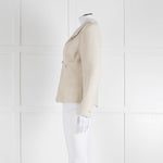 Chanel Ecru Tweed Jacket And Matching Vest Top With Silver Thread Zip Up Front