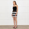 Oseree Black White Sequins Mini Skirt