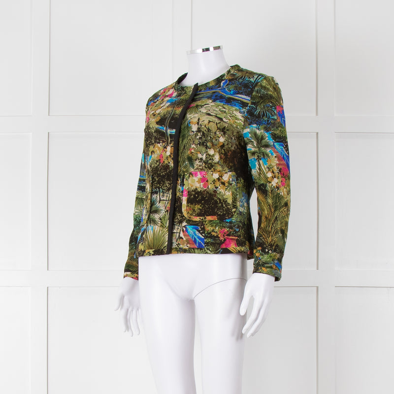 Max Mara Studio Silk Blend Multi Botanical Print Jacket