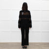 Les Copains Black Top With Lace Inserts