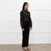 Self Portrait Black Long Frill Sleeve Lace Top