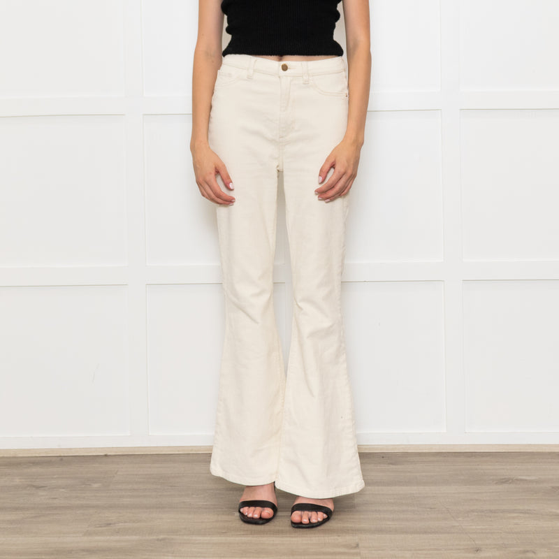 DL1961 Cream Corduroy Flared Trousers