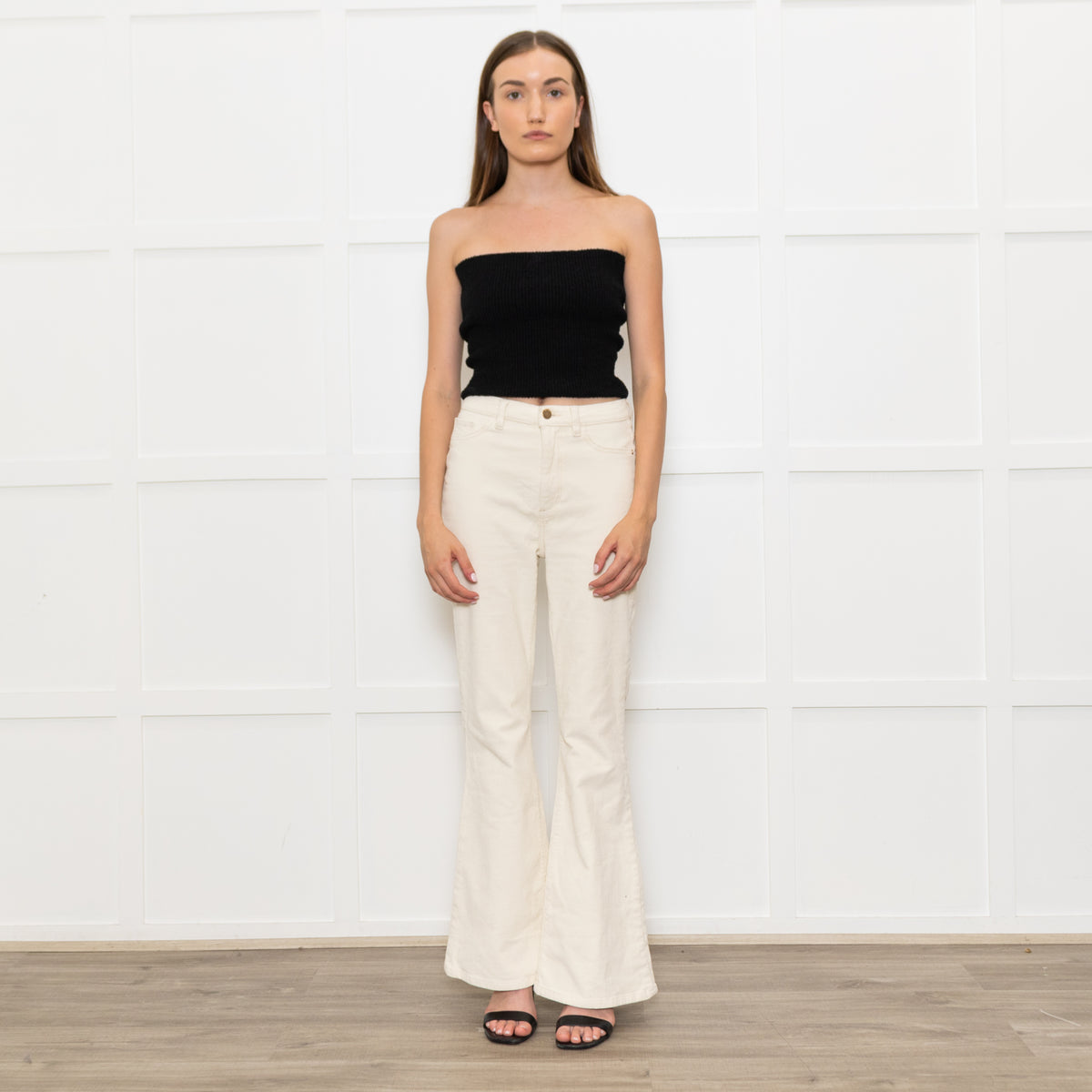 DL1961 Cream Corduroy Flared Trousers