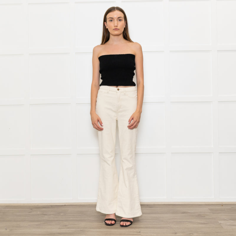 DL1961 Cream Corduroy Flared Trousers