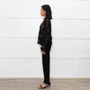 Self Portrait Black Long Frill Sleeve Lace Top