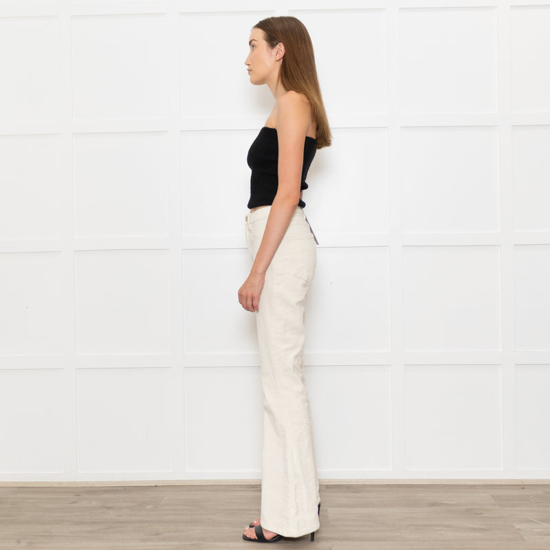 DL1961 Cream Corduroy Flared Trousers