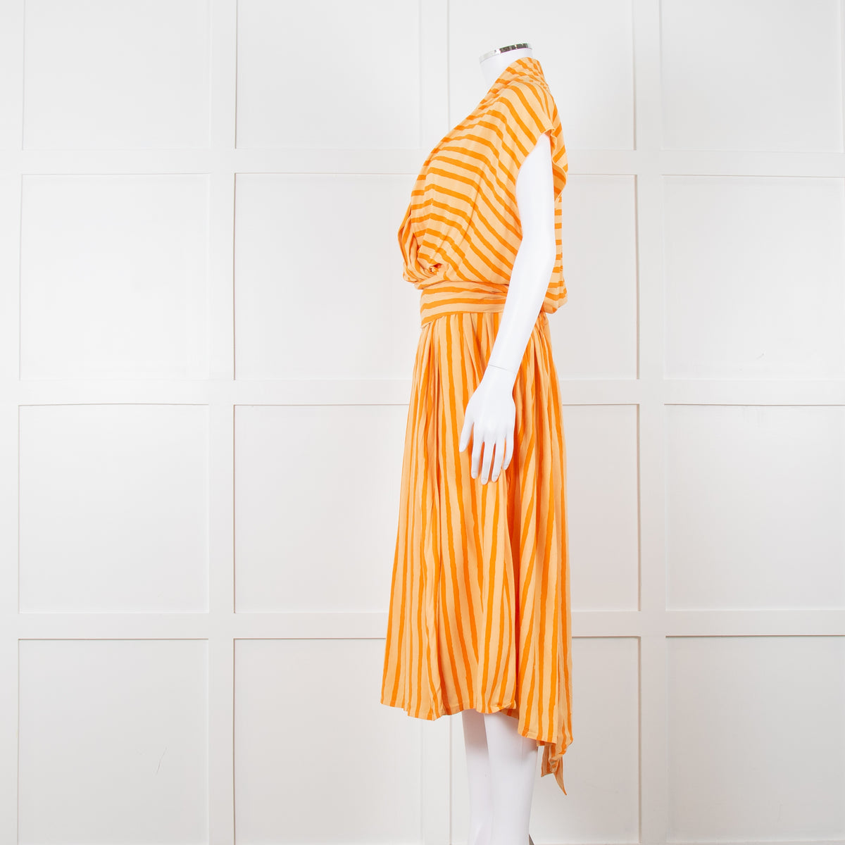 State Of Georgia The Point Dress Long Orange Film Stripe