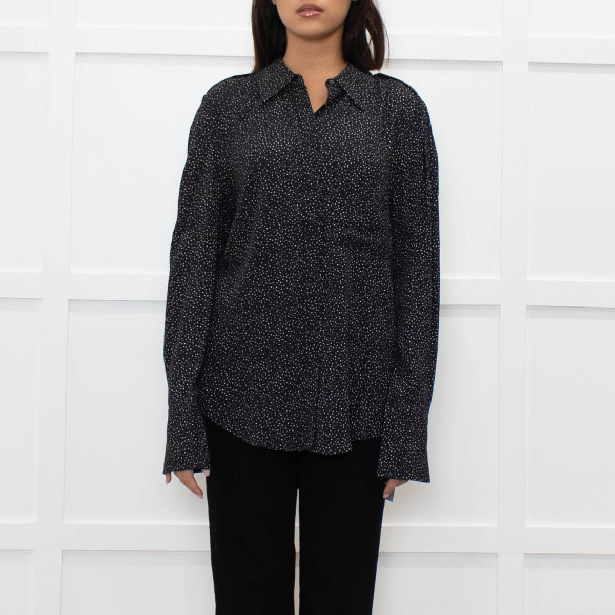 Equipment Black Shirt With Tiny White Spots