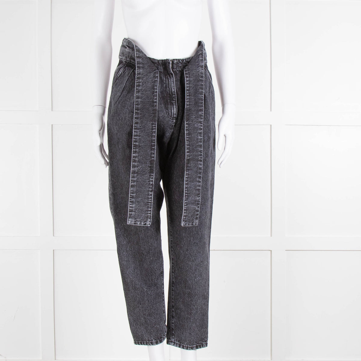 Iro Grey Paper Bag Tie Waist Jeans