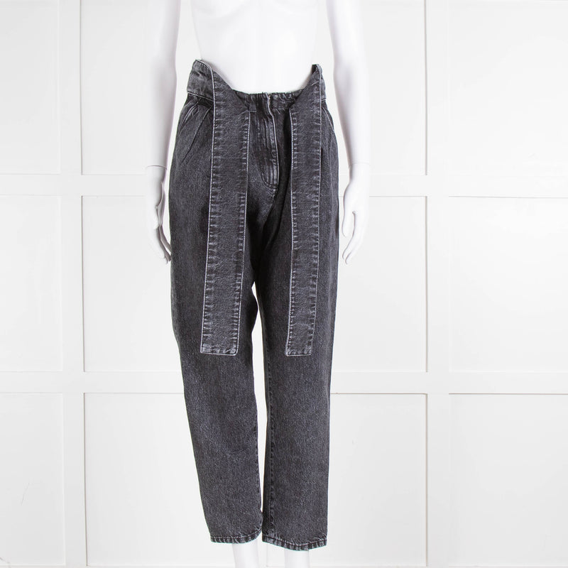 Iro Grey Paper Bag Tie Waist Jeans