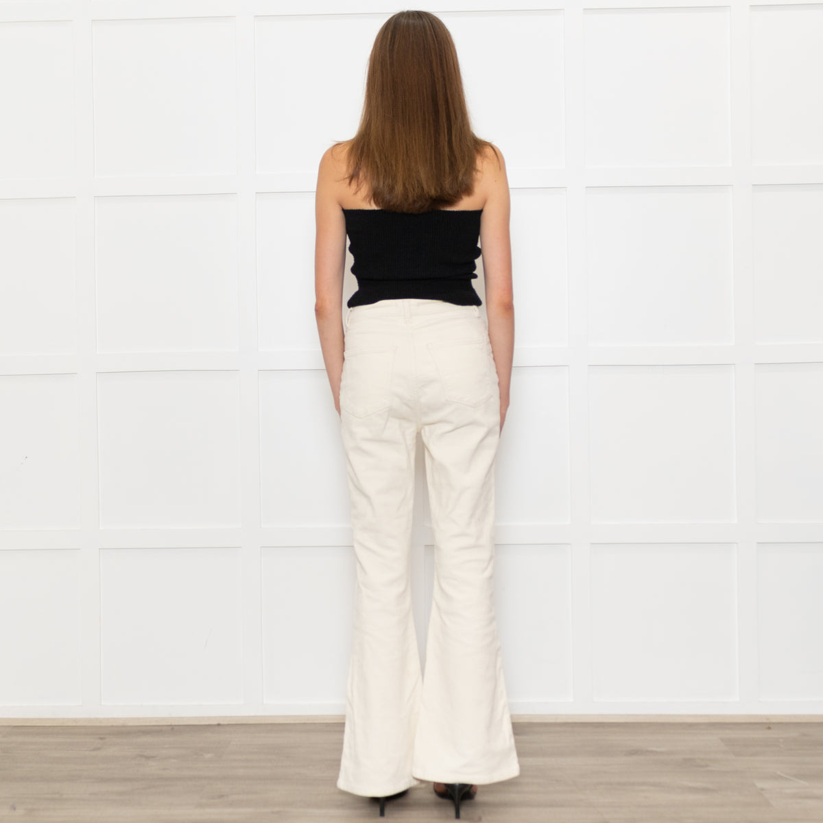 DL1961 Cream Corduroy Flared Trousers