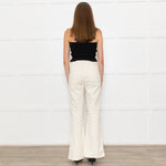 DL1961 Cream Corduroy Flared Trousers