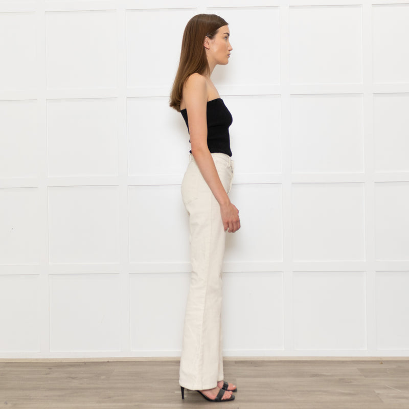 DL1961 Cream Corduroy Flared Trousers