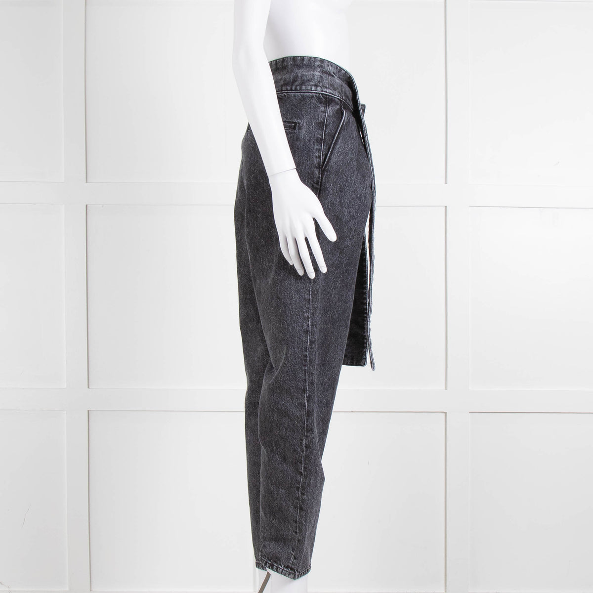 Iro Grey Paper Bag Tie Waist Jeans