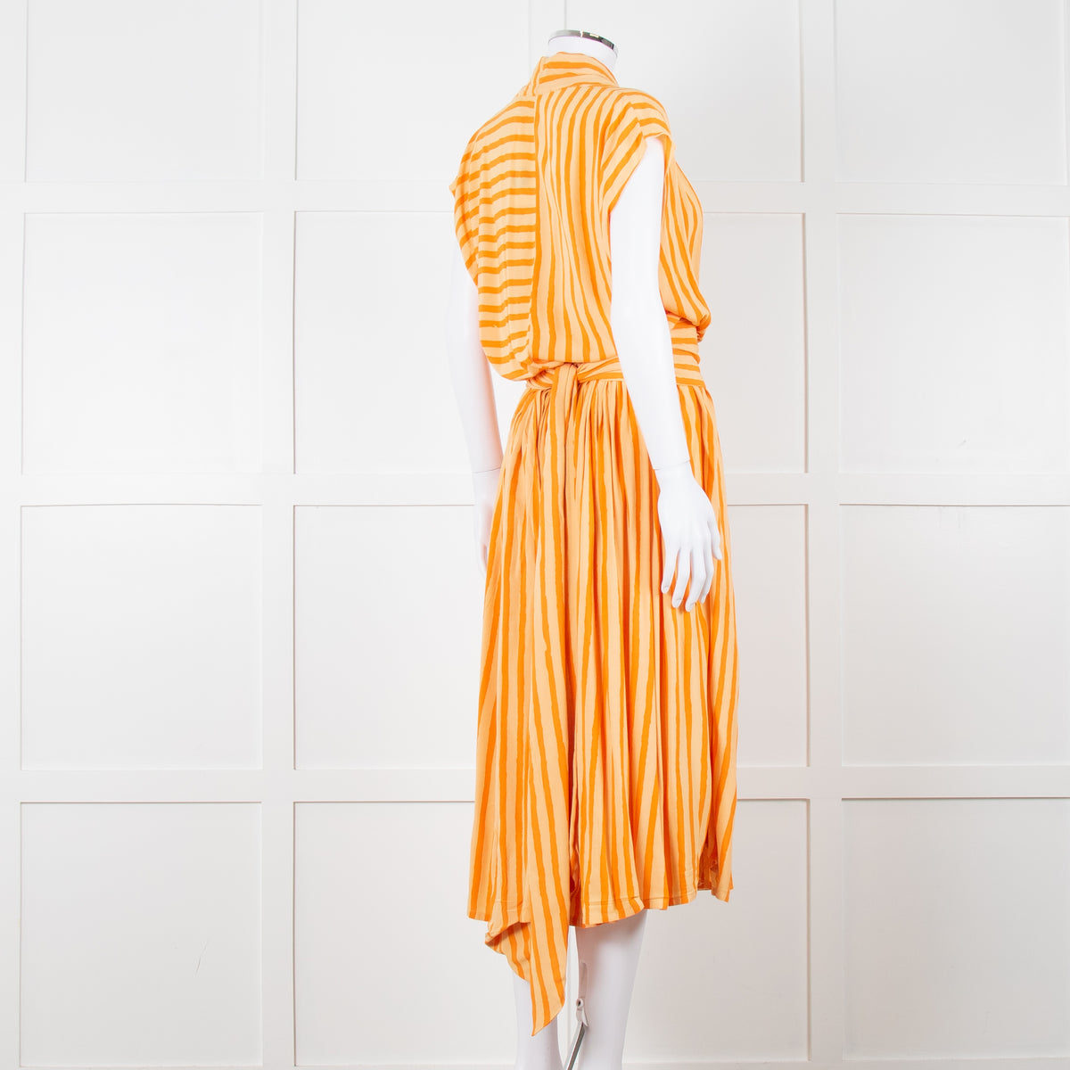 State Of Georgia The Point Dress Long Orange Film Stripe