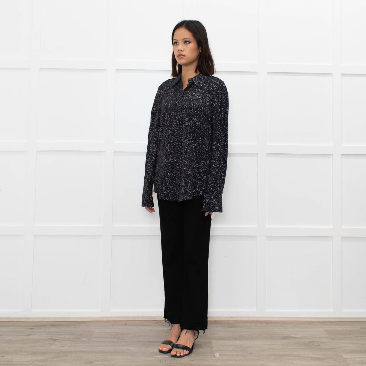Equipment Black Shirt With Tiny White Spots