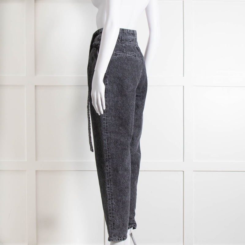 Iro Grey Paper Bag Tie Waist Jeans