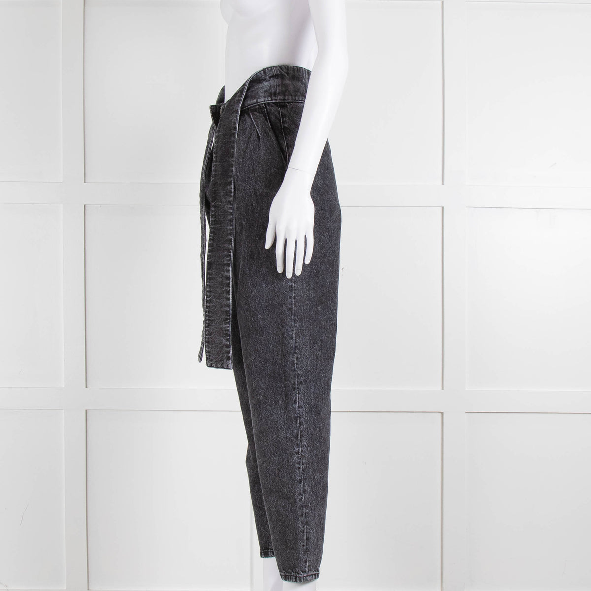Iro Grey Paper Bag Tie Waist Jeans
