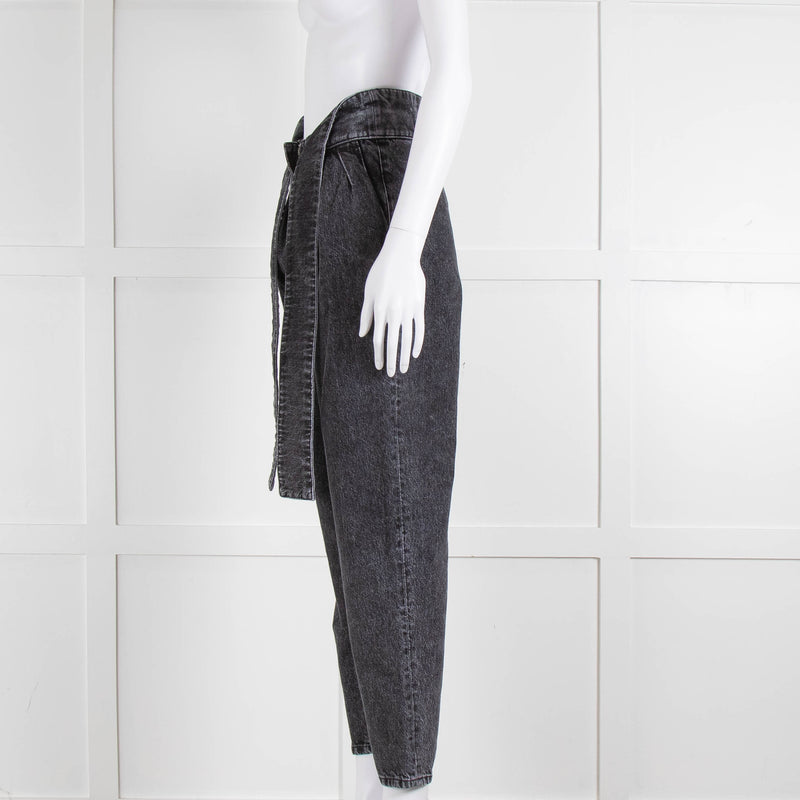 Iro Grey Paper Bag Tie Waist Jeans