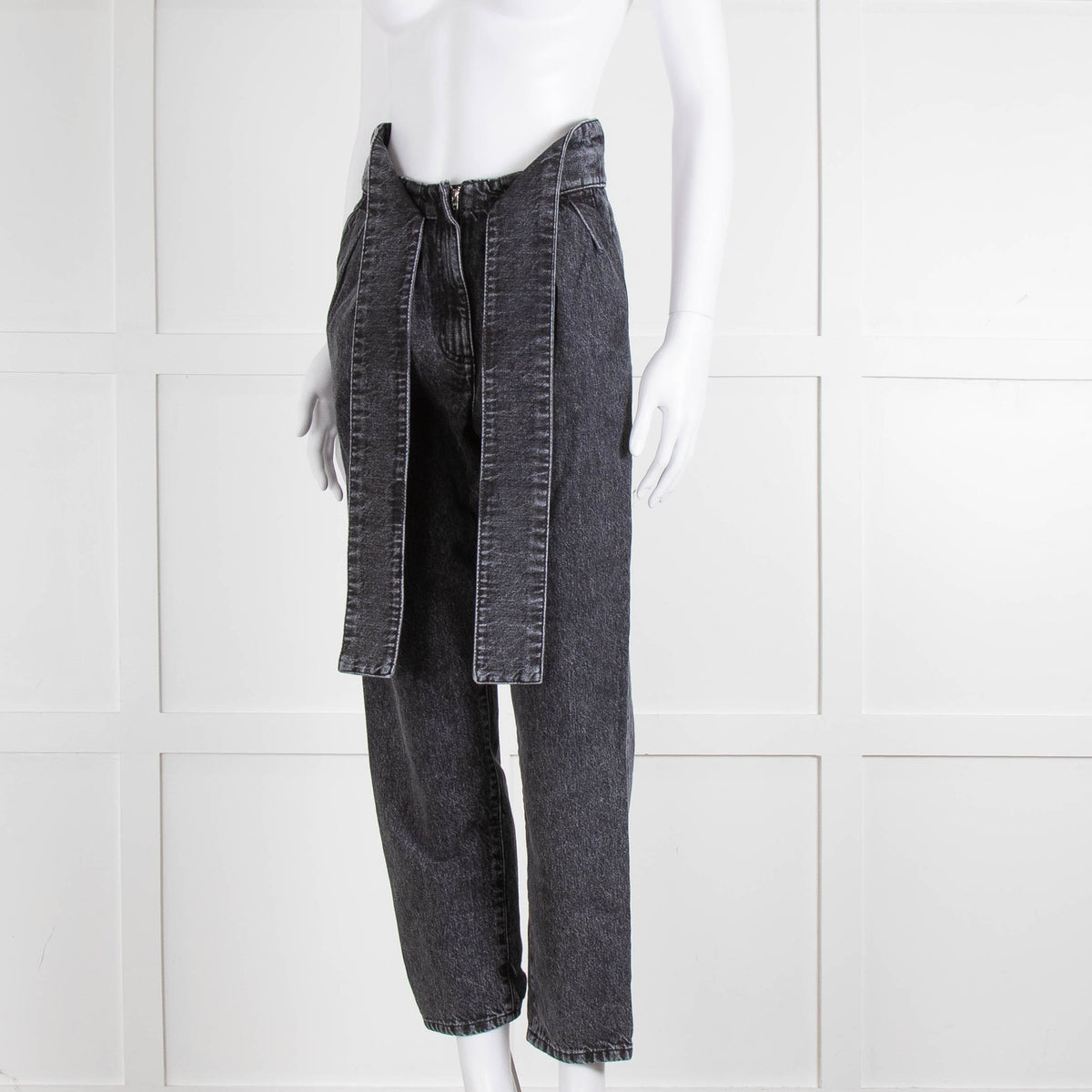 Iro Grey Paper Bag Tie Waist Jeans