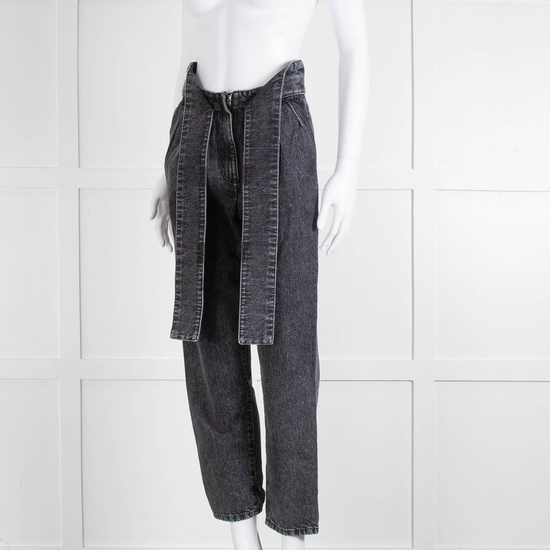 Iro Grey Paper Bag Tie Waist Jeans