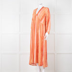 Sundress Orange Tone Stripe Dress with Lurex Threads